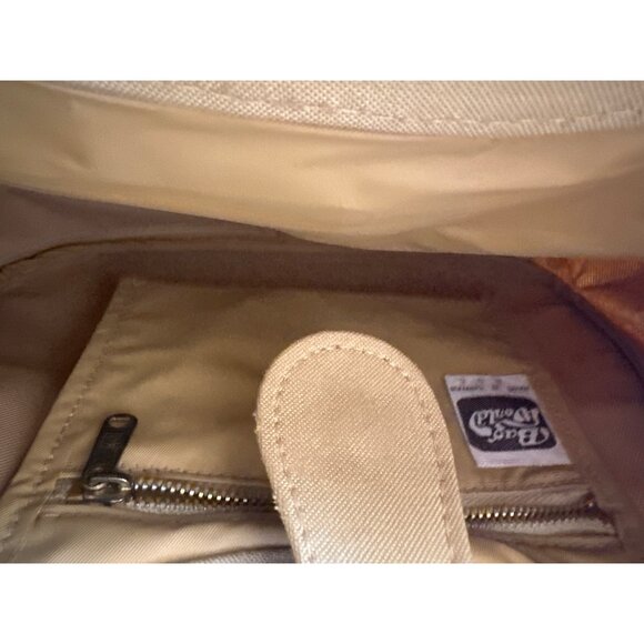 Vintage 80s Bag World Beige Handbag With Oval Handles & Inner Zip Pocket - Picture 3 of 4